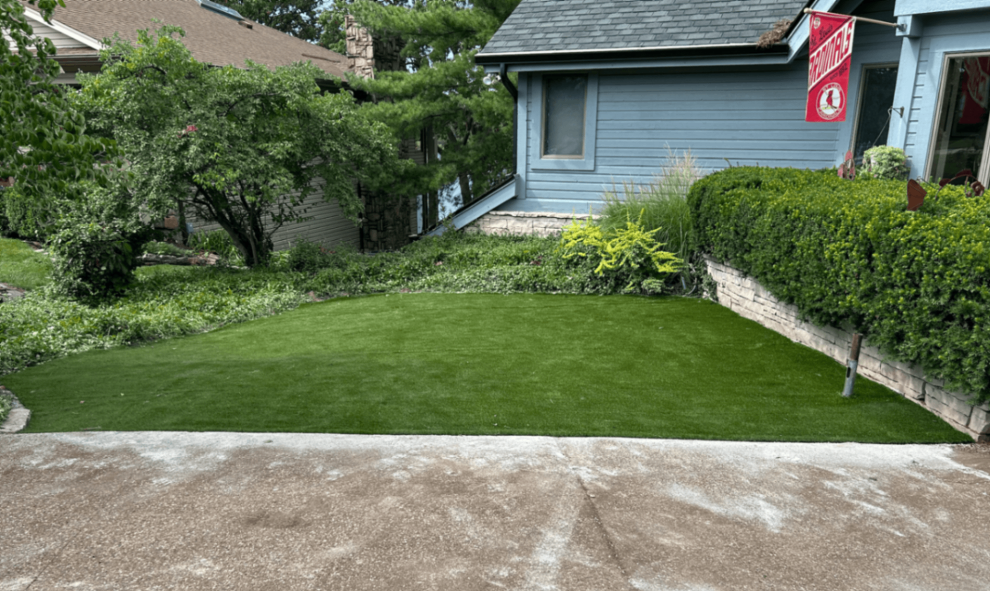 Completed turf installation with a clean green finished surface
